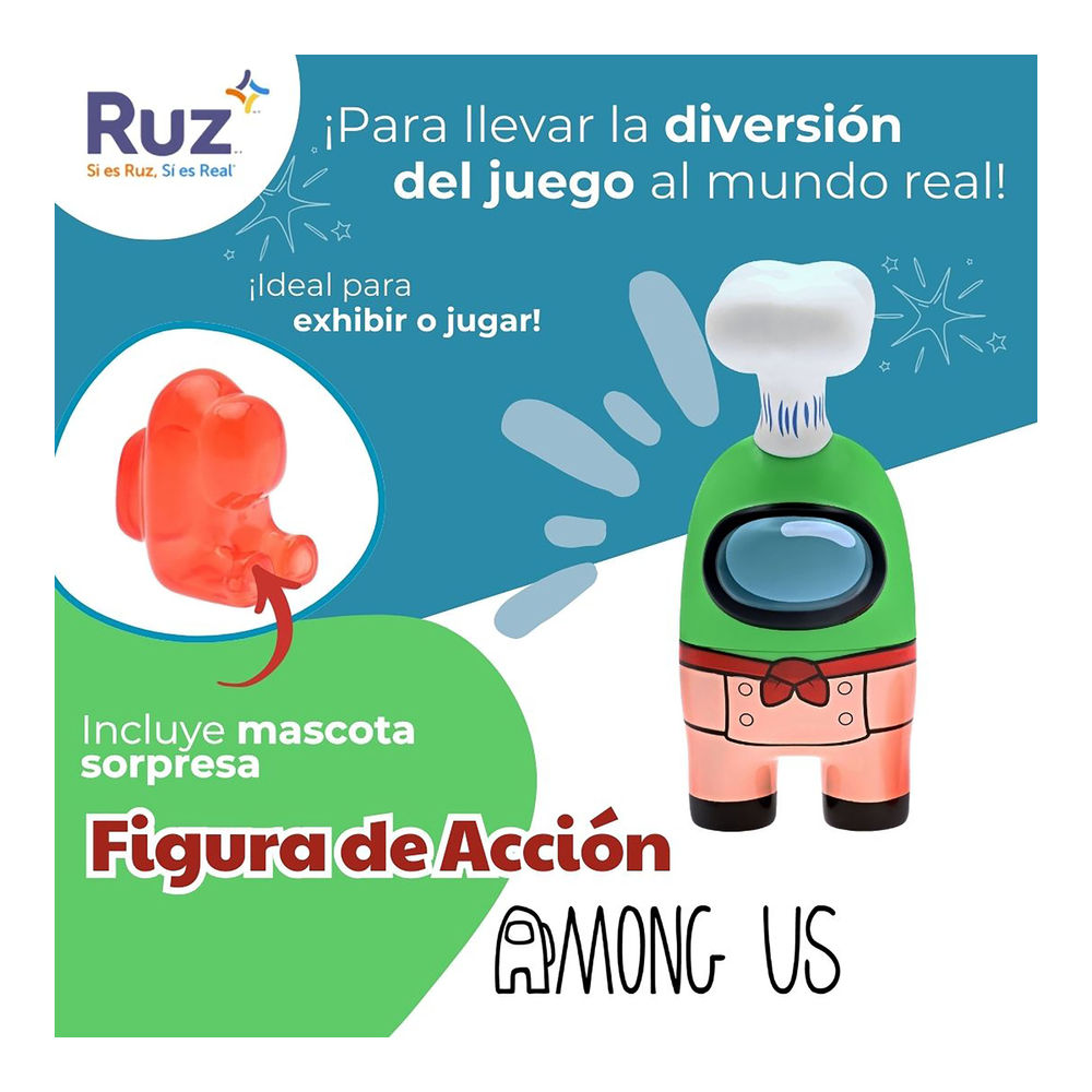 Foto 5 pulgar | Figura Ruz Among Us (tripulante Verde 15 Cm)