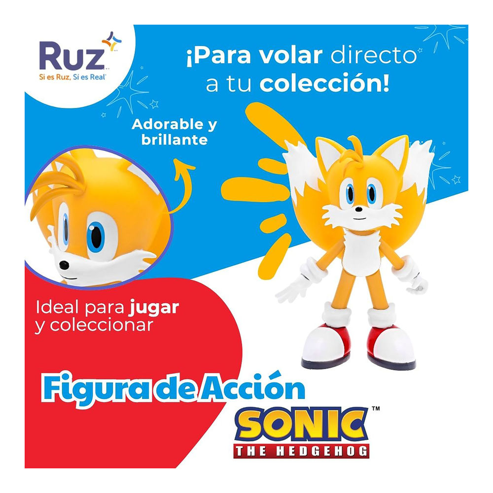 Foto 5 pulgar | Figura De Acción Ruz Sonic The Hedgehog (tails 25 Cm Amarillo)