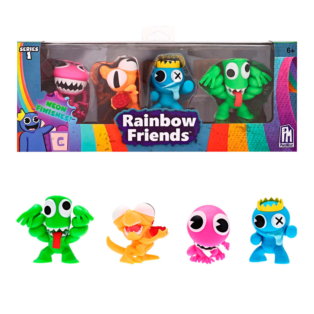 Figuras De Colección Ruz Rainbow Friends (acabados Neon 4 Pack 6 Cm)