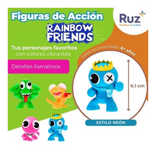 Foto 3 | Figuras De Colección Ruz Rainbow Friends (acabados Neon 4 Pack 6 Cm)