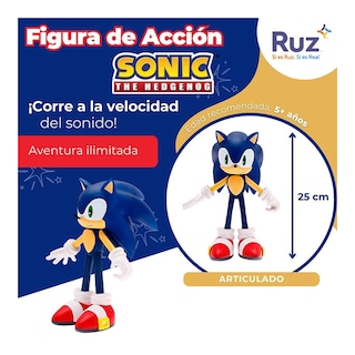 Foto 3 | Figura De Acción Ruz Sonic The Hedgehog (sonic 25 Cm Azul)