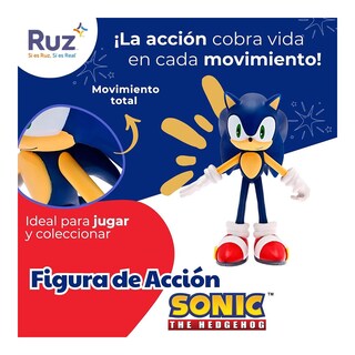 Foto 4 | Figura De Acción Ruz Sonic The Hedgehog (sonic 25 Cm Azul)