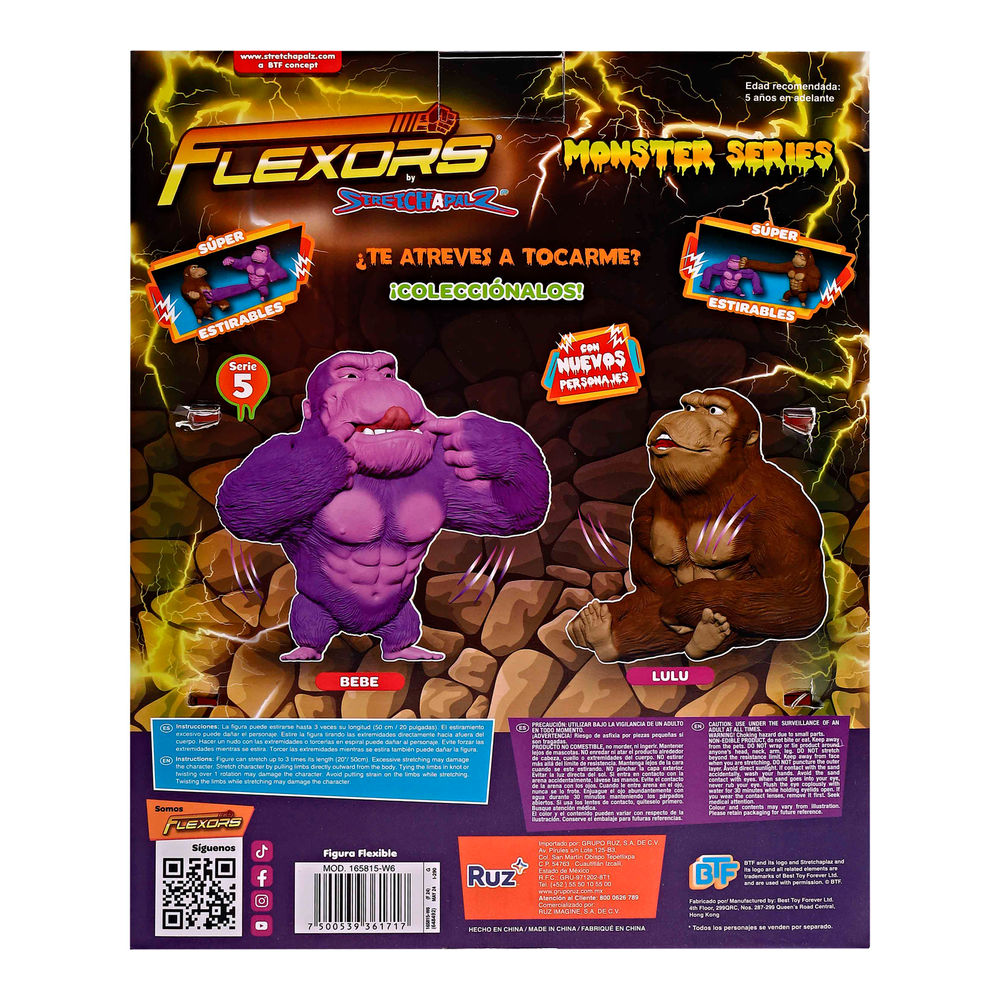 Foto 3 pulgar | Figura Estirable Ruz Flexors Monster Series (lulu 20 Cm Café)