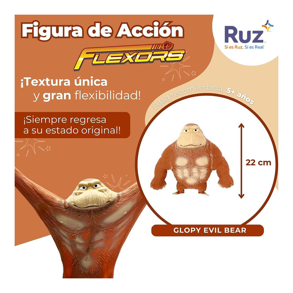 Foto 4 pulgar | Figura Estirable Ruz Flexors Monster Series (lulu 20 Cm Café)