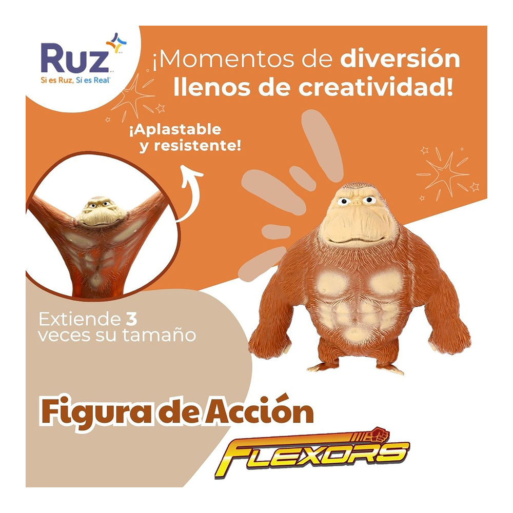 Foto 5 pulgar | Figura Estirable Ruz Flexors Monster Series (lulu 20 Cm Café)