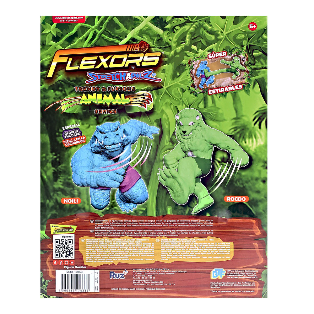 Foto 3 pulgar | Figura Estirable Ruz Flexors Animal Series (noili 20 Cm Azul)