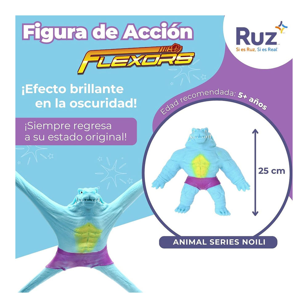 Foto 4 pulgar | Figura Estirable Ruz Flexors Animal Series (noili 20 Cm Azul)