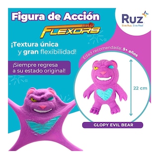 Foto 3 | Figura Estirable Ruz Flexors Evil Bear Factory (glopy 20 Cm Morado)
