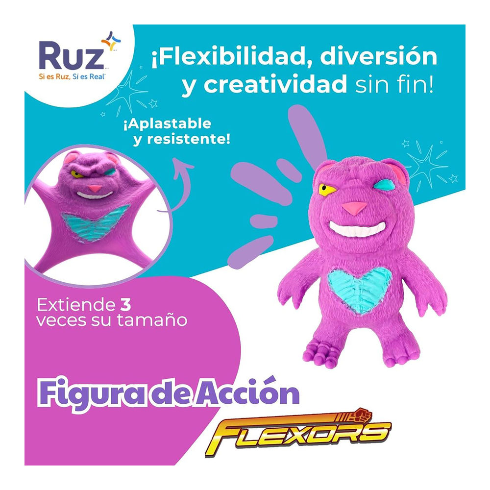 Foto 5 pulgar | Figura Estirable Ruz Flexors Evil Bear Factory (glopy 20 Cm Morado)