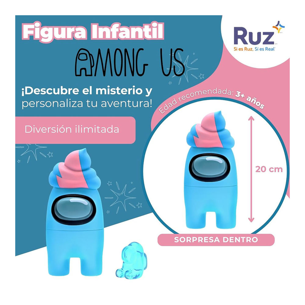 Foto 4 pulgar | Figura Ruz Among Us (tripulante Azul 15 Cm)