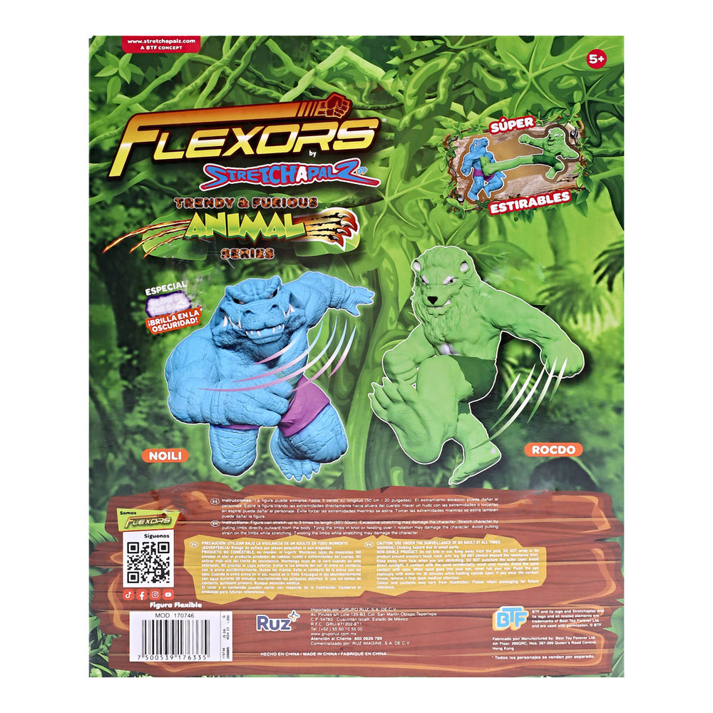 Foto 3 pulgar | Figura Estirable Ruz Flexors Animal Series (rocdo 20 Cm Verde)