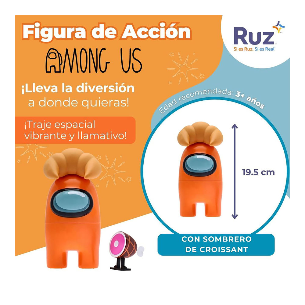 Foto 4 pulgar | Figura Ruz Among Us (tripulante Naranja 15 Cm)