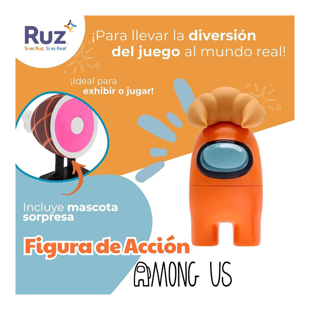 Foto 5 pulgar | Figura Ruz Among Us (tripulante Naranja 15 Cm)