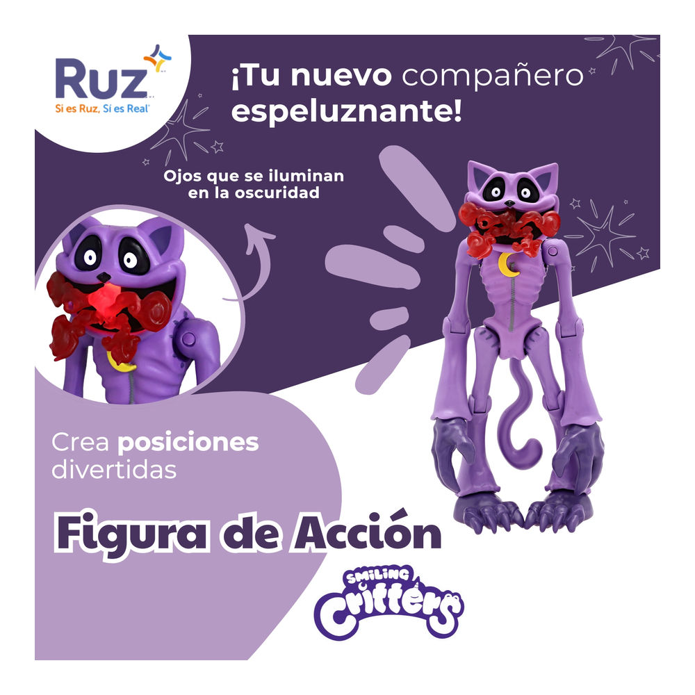 Foto 7 pulgar | Figura De Acción Ruz Poppy Playtime (monster Catnap 30 Cm Morado)