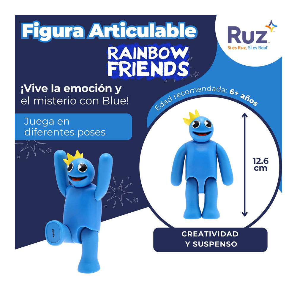 Foto 5 pulgar | Figura Articulable Ruz Rainbow Friends (blue 12.6 Cm Azul)