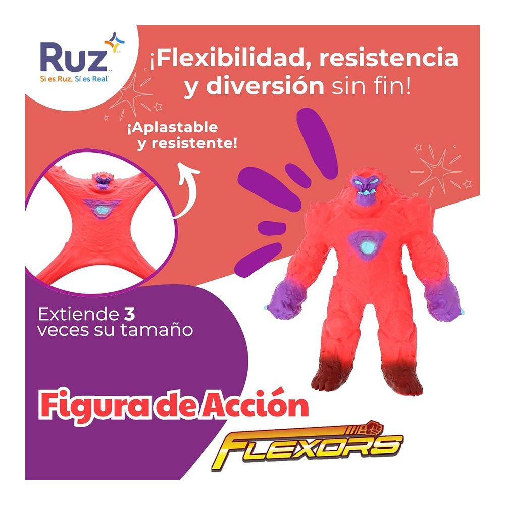 Foto 5 pulgar | Figura Estirable Ruz Flexors Lava Tribe Reloaded (etna 20 Cm Rosa)