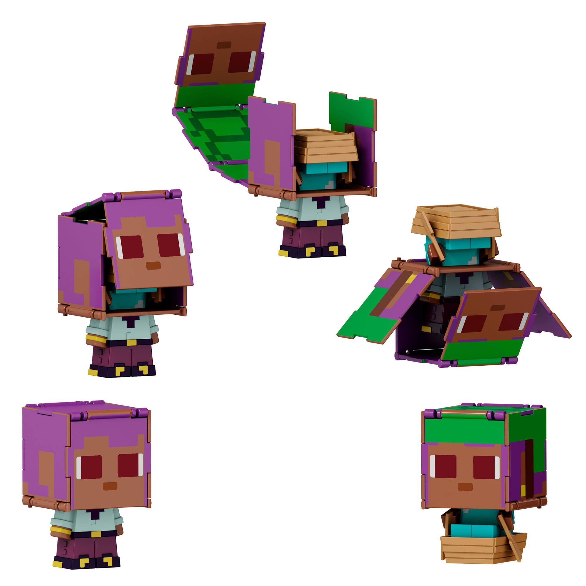 Foto 5 pulgar | Figuras De Acción Mattel Minecraft Flippin' Figs, Paquete De 2 - Venta Internacional.