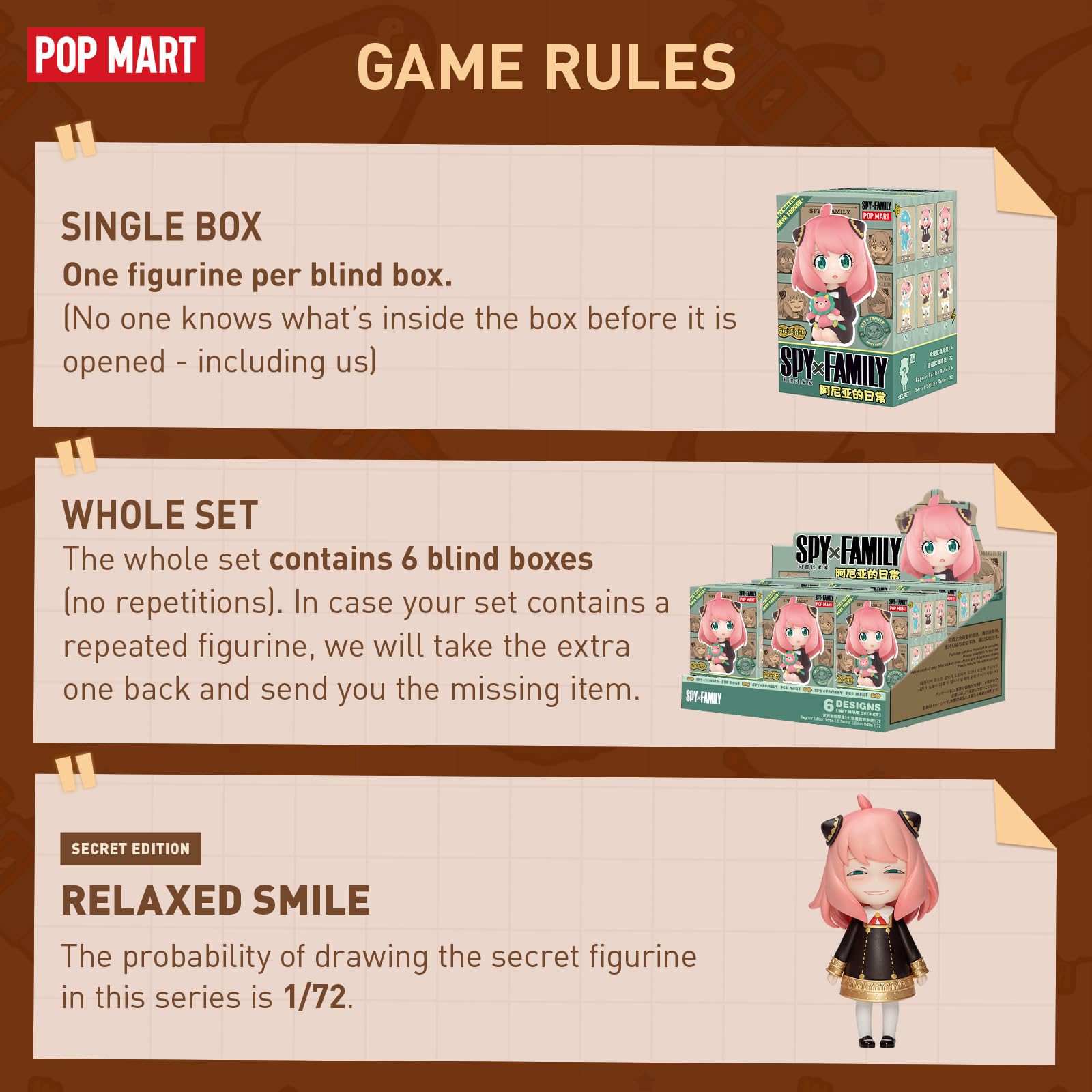 Foto 3 pulgar | Figura Pop Mart Spy × Family Anya's Daily Life Series, 6 Piezas - Venta Internacional.