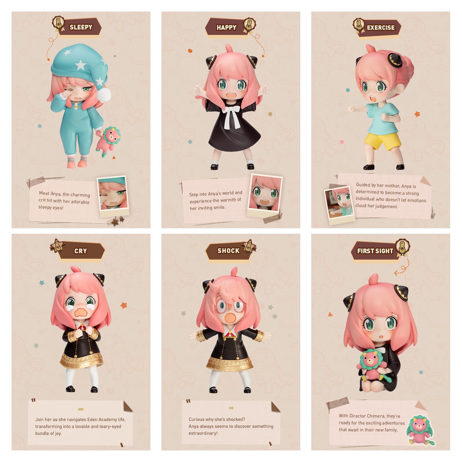 Foto 6 pulgar | Figura Pop Mart Spy × Family Anya's Daily Life Series, 6 Piezas - Venta Internacional.