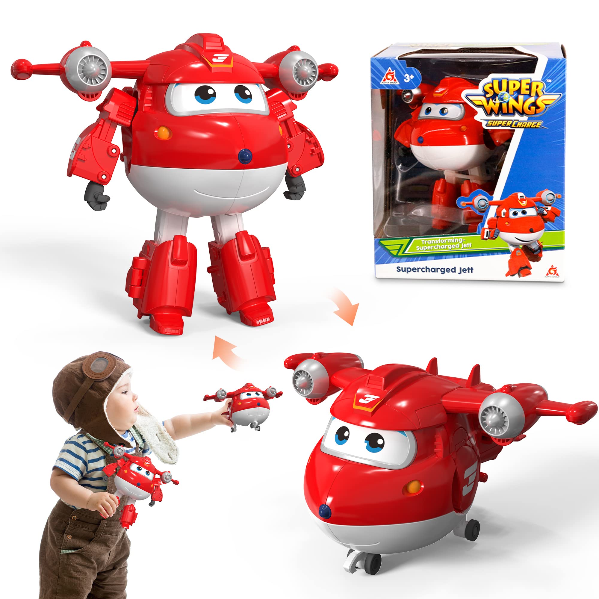 Avión De Juguete Super Wings 5 Transforming Supercharged Jett - Venta Internacional.