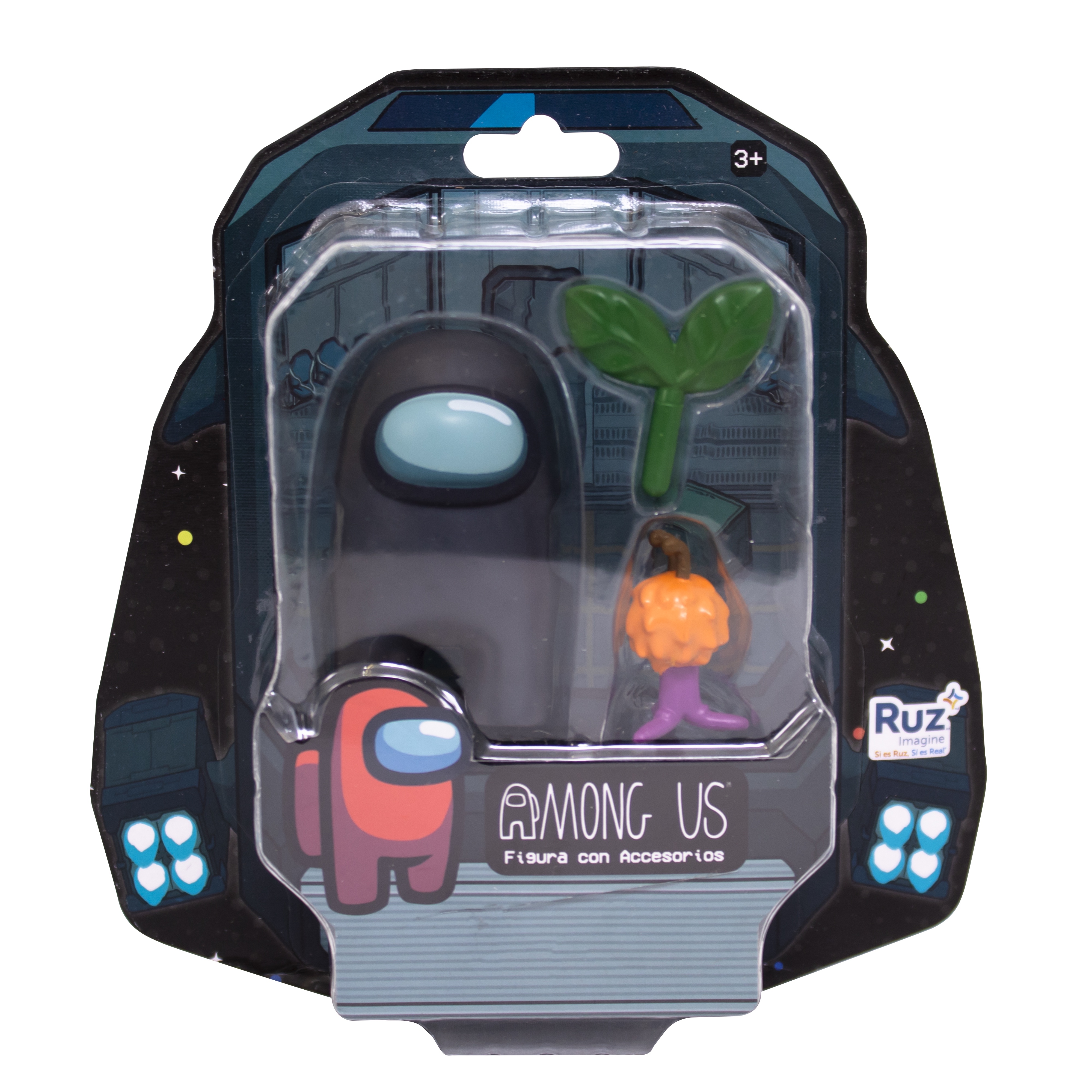 Foto 5 pulgar | Mini Figura Ruz Among Us (tripulante Negro Con Accesorios 6cm)