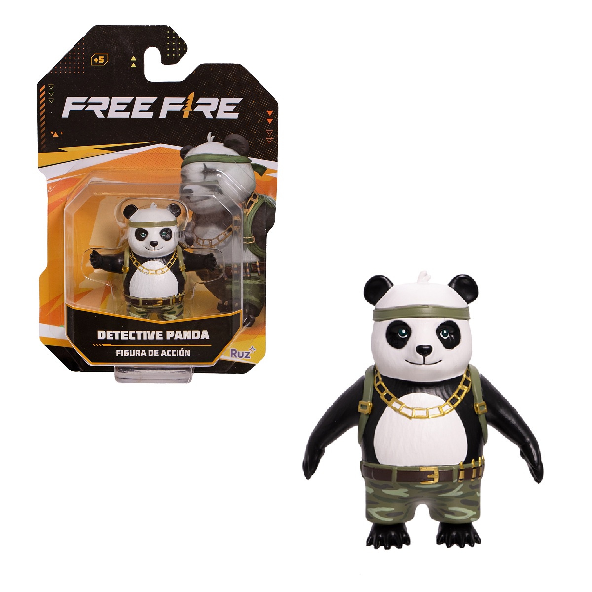 Foto 2 pulgar | Mini Figuras De Acción Ruz Free Fire Mascotas (detective Panda 7cm)