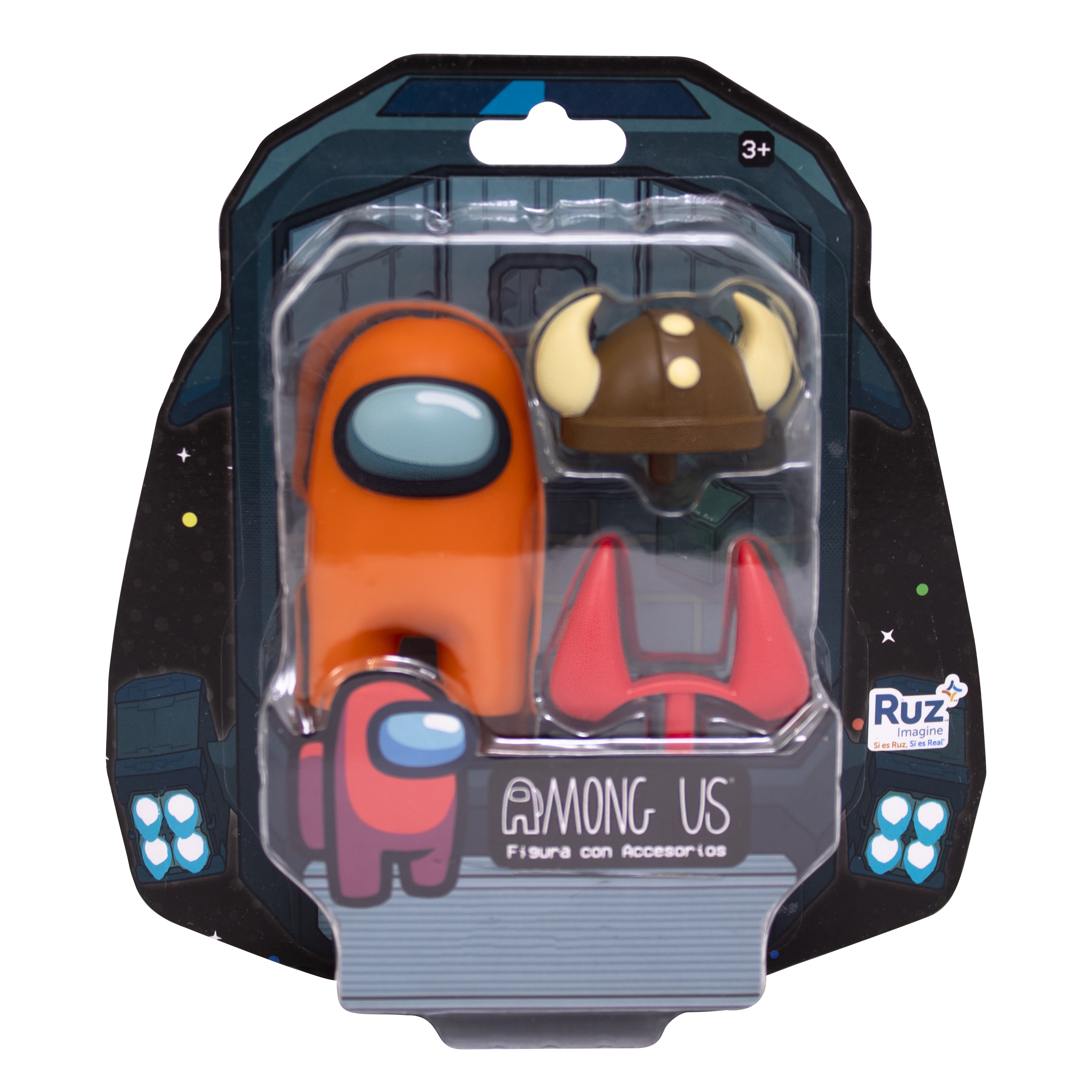 Foto 5 pulgar | Mini Figura Ruz Among Us (tripulante Naranja Con Accesorios 6cm)