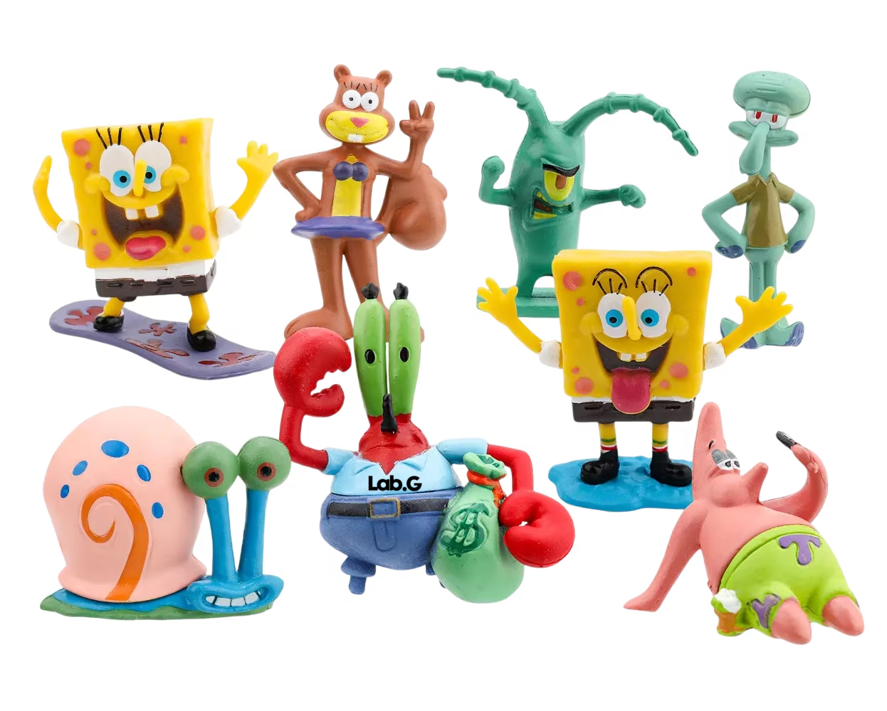 Foto 2 pulgar | Figuras De Juguete Para Niños Lab.g Sponge Bob Colección 8 Piezas Colores