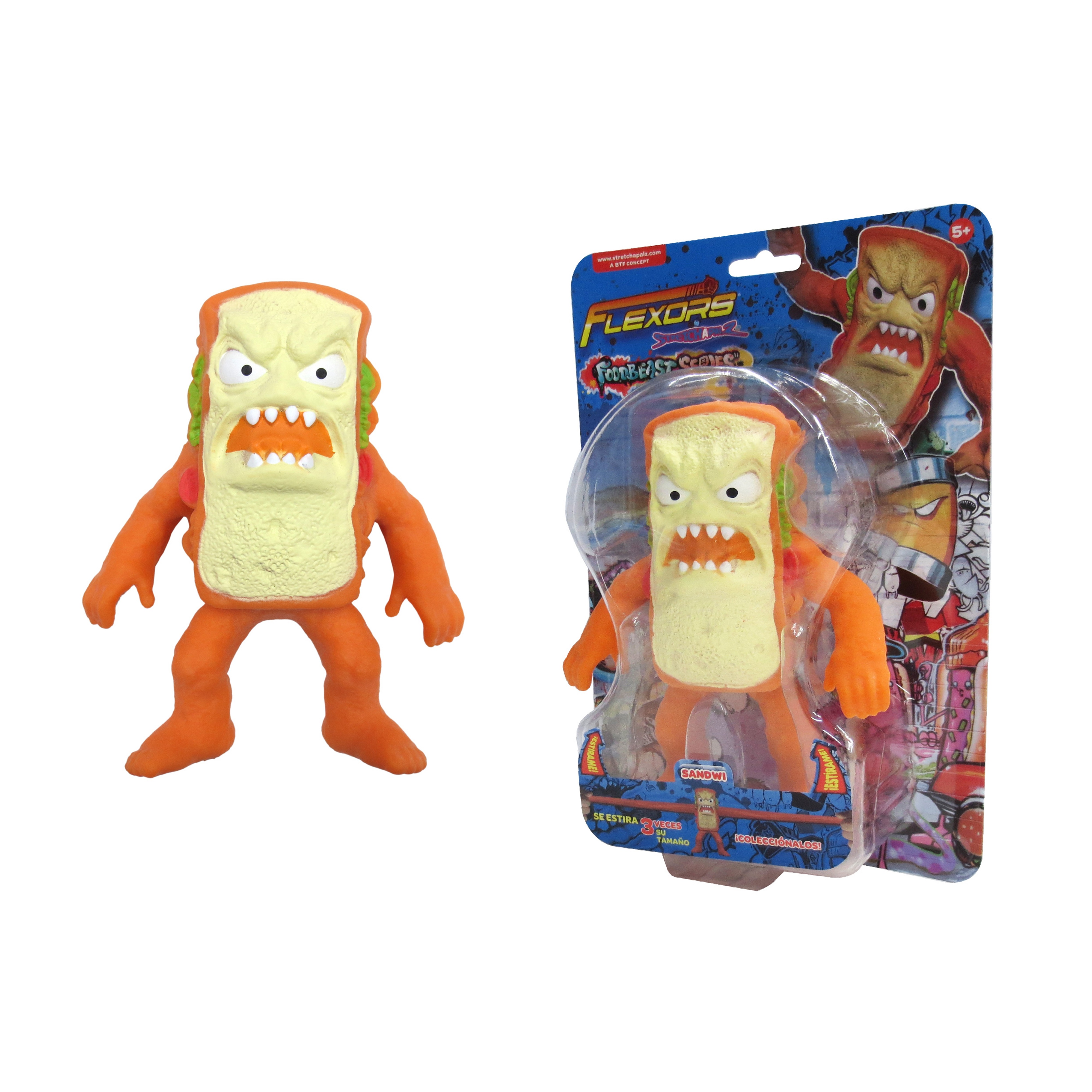 Foto 2 pulgar | Figura Estirable Ruz Flexors Food Beasts Sandwi