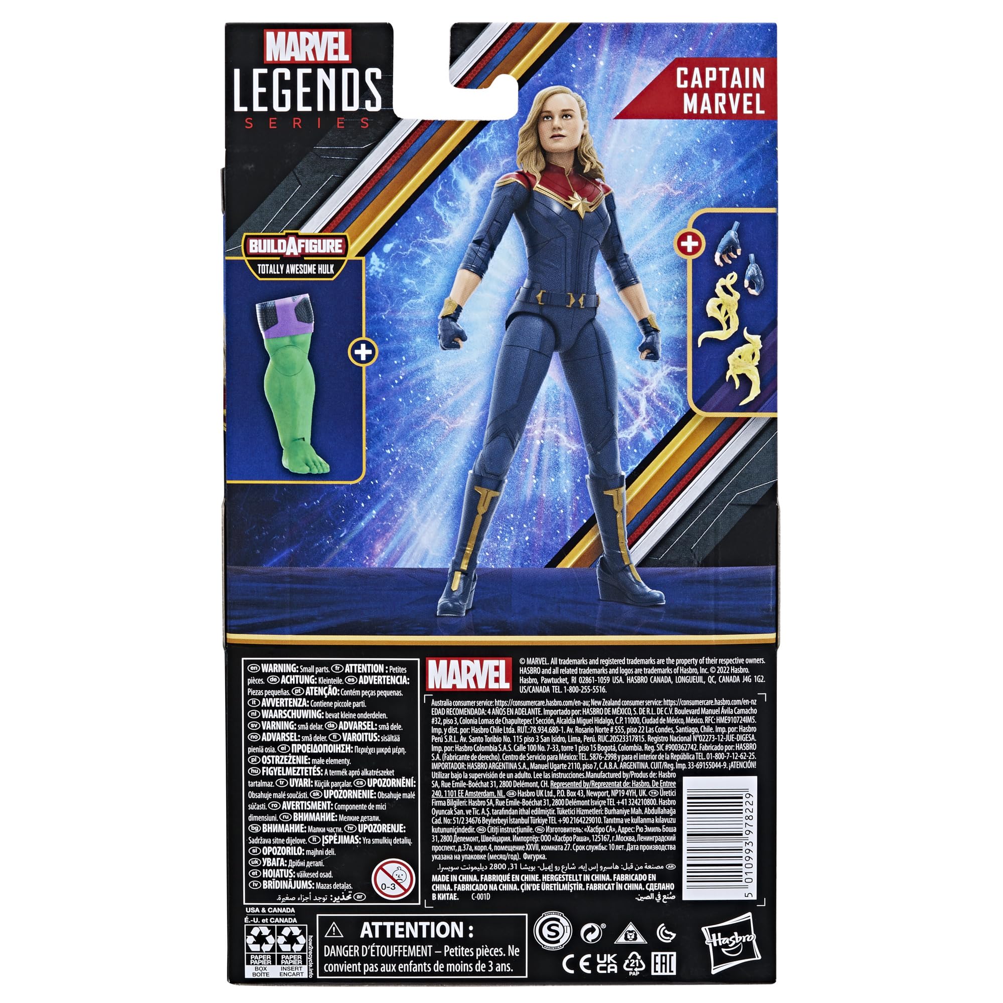 Foto 6 pulgar | Figura De Acción Capitana Marvel De La Serie Marvel Legends 15 Cm - Venta Internacional.