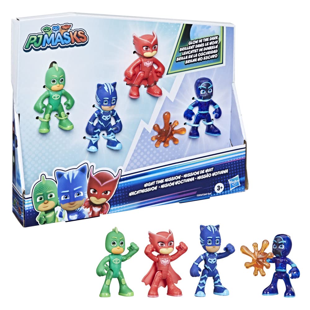 Set De Figuras De Acción Pj Masks Night Time Mission Que Brillan En La Oscuridad - Venta Internacional.