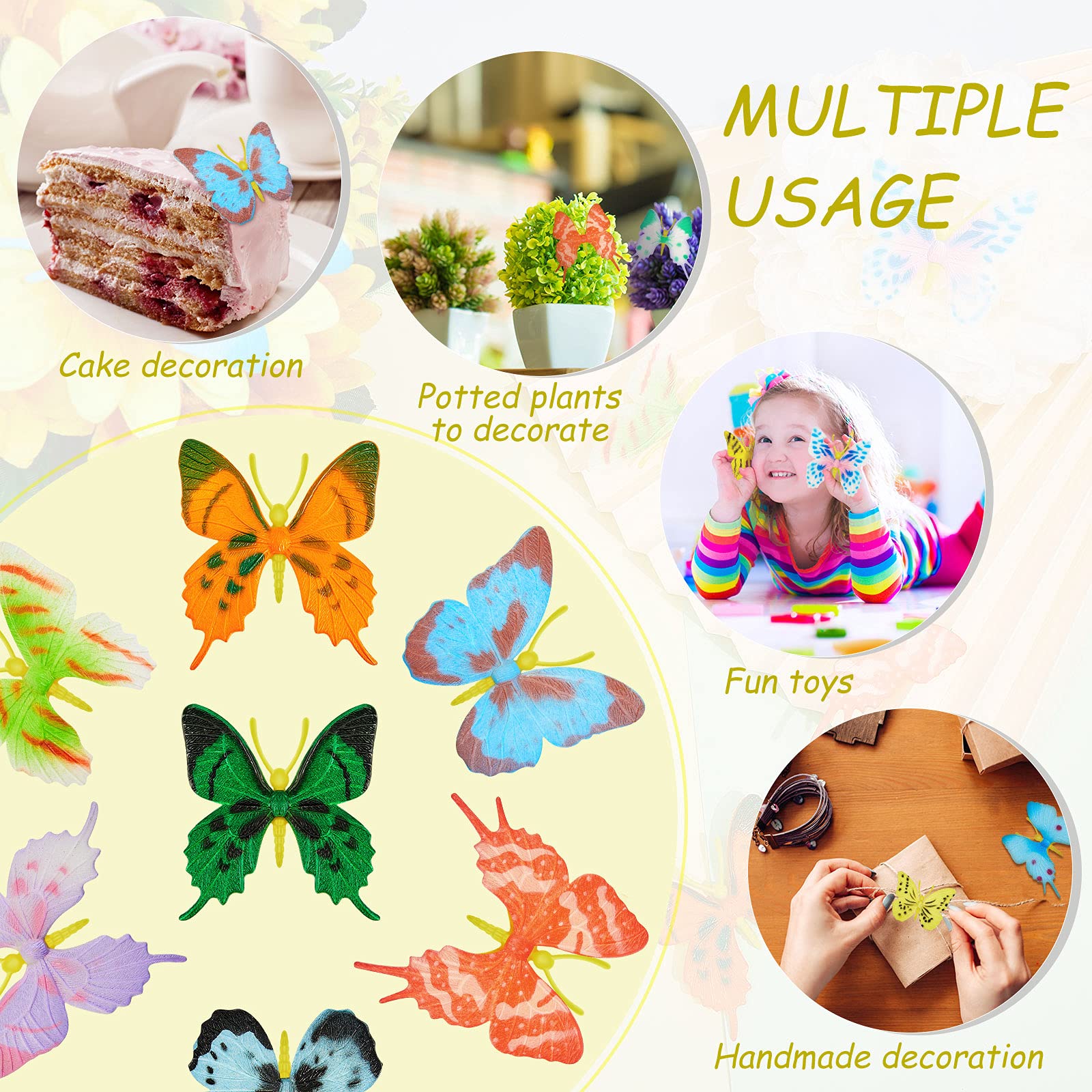 Foto 4 pulgar | Figuras De Acción De Mariposas De Juguete Con Mariposas De Plástico X24 - Venta Internacional.