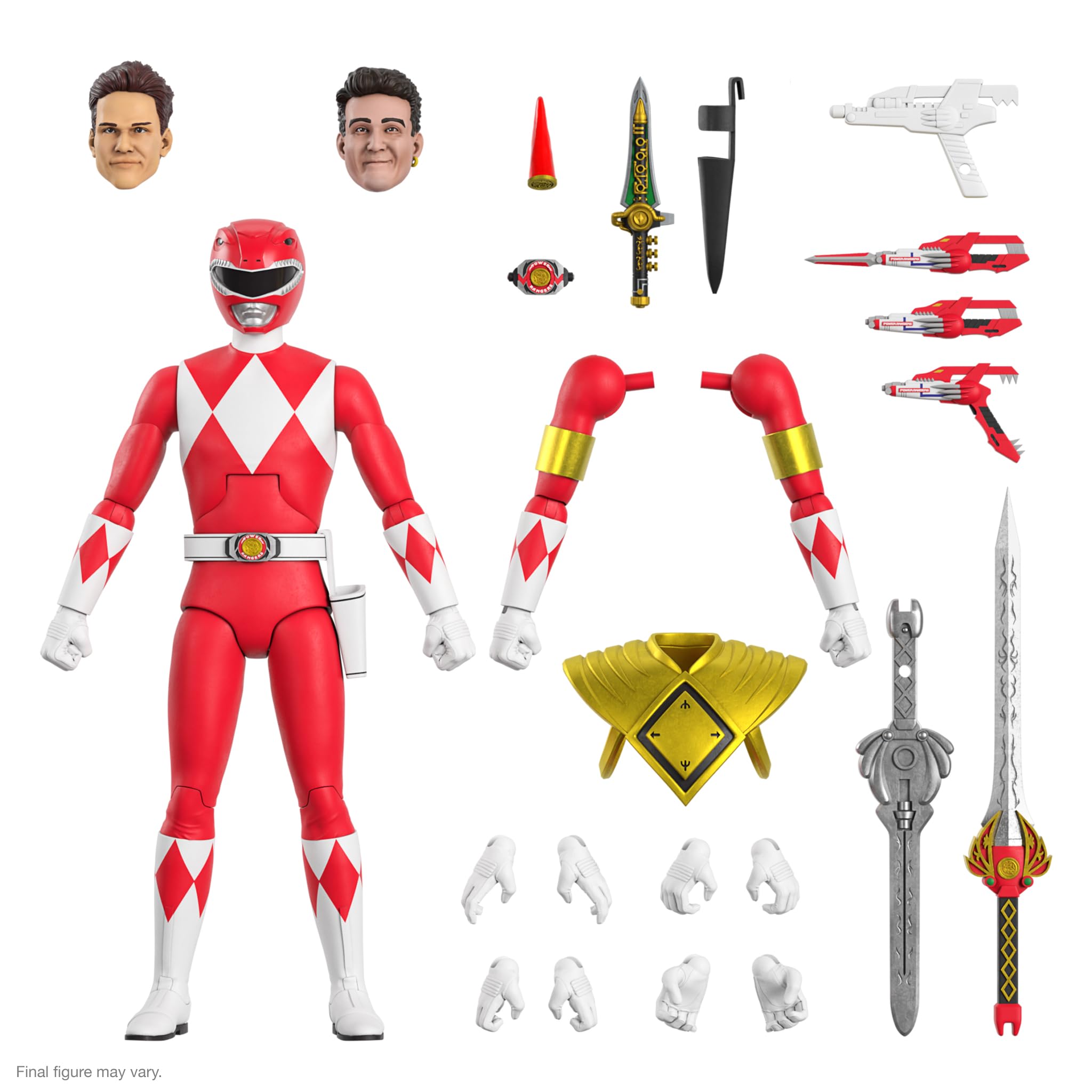 Figura De Acción Super7 Ultimates! Mighty Morphin Power Rangers Red Ranger - Venta Internacional.