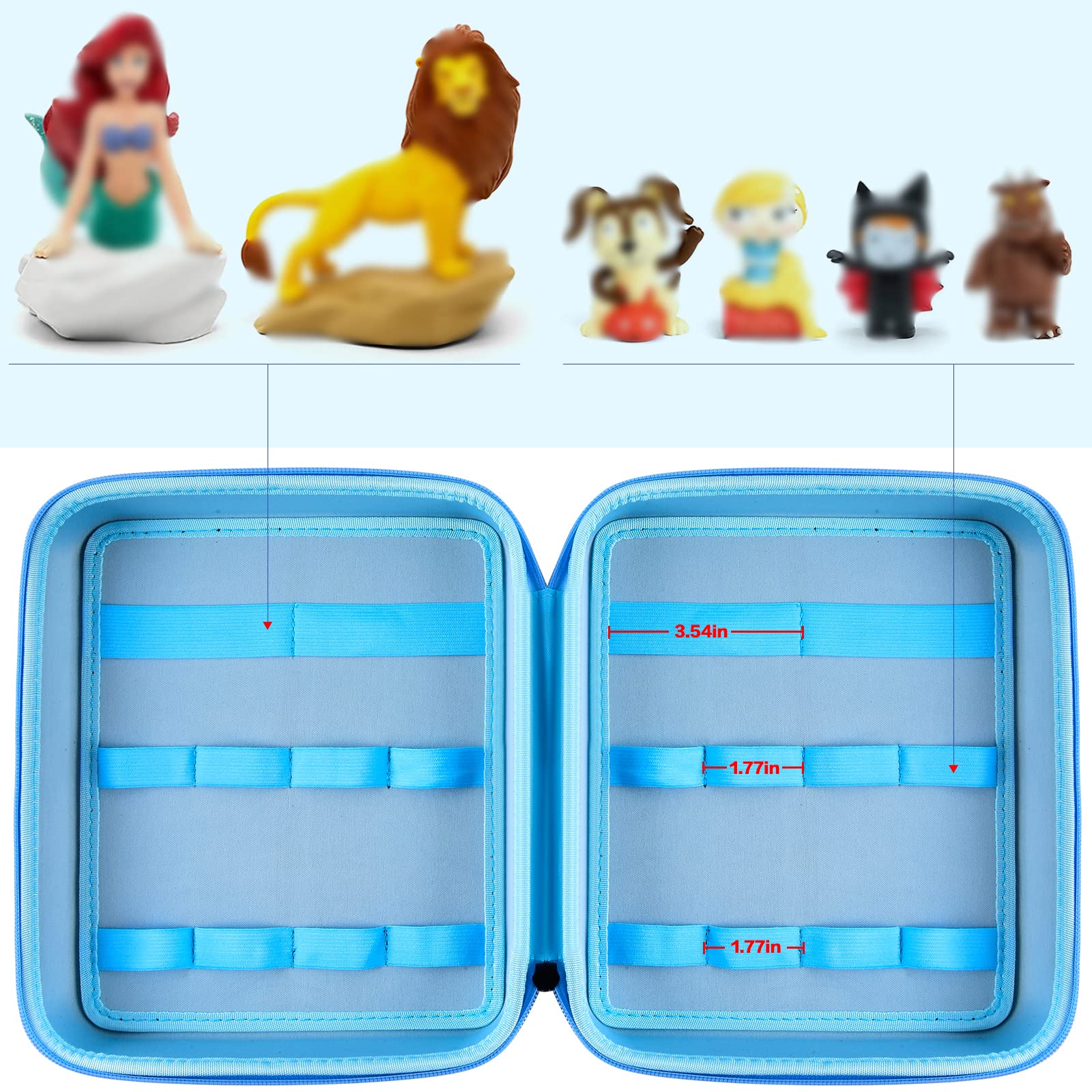 Foto 4 pulgar | Funda De Almacenamiento Paiyule Compatible Con Figuras De Tonies, Color Azul - Venta Internacional.