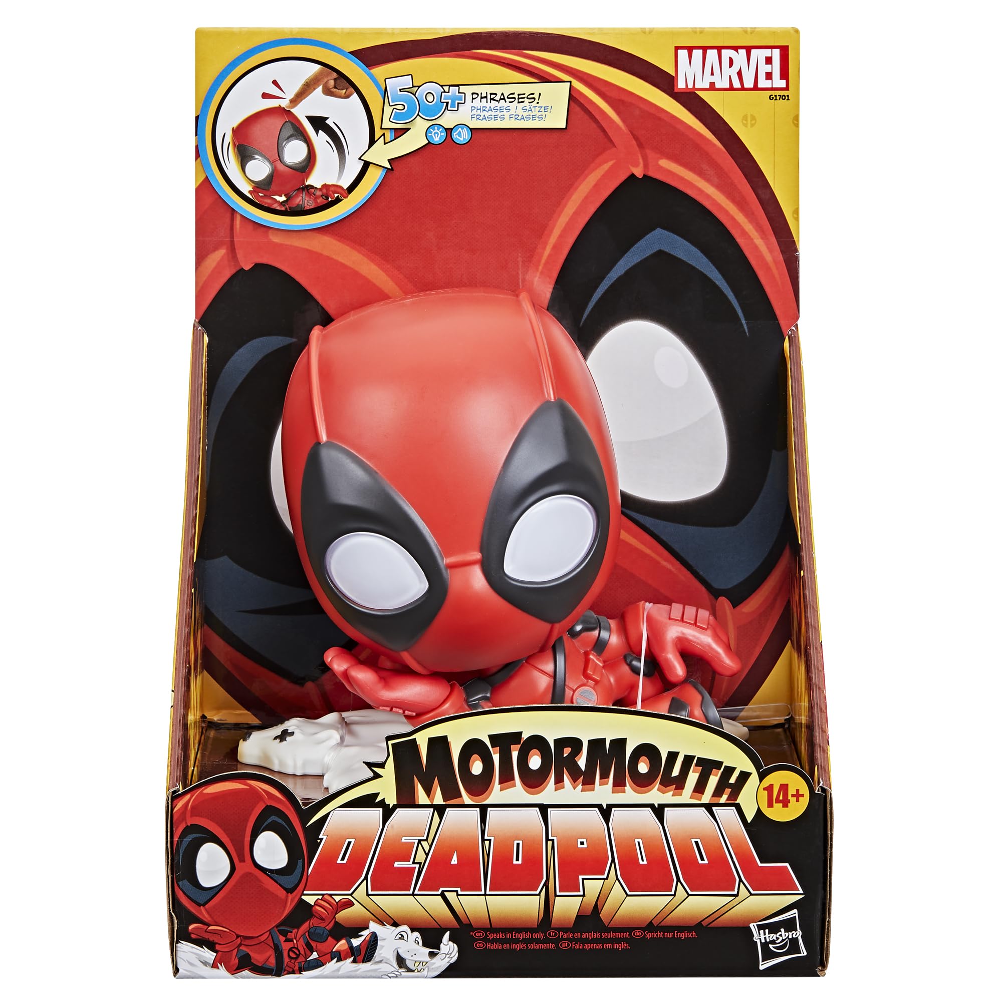 Foto 5 pulgar | Juguete Parlante Marvel Motormouth Deadpool De 15 Cm Con Luces Para Niños - Venta Internacional.