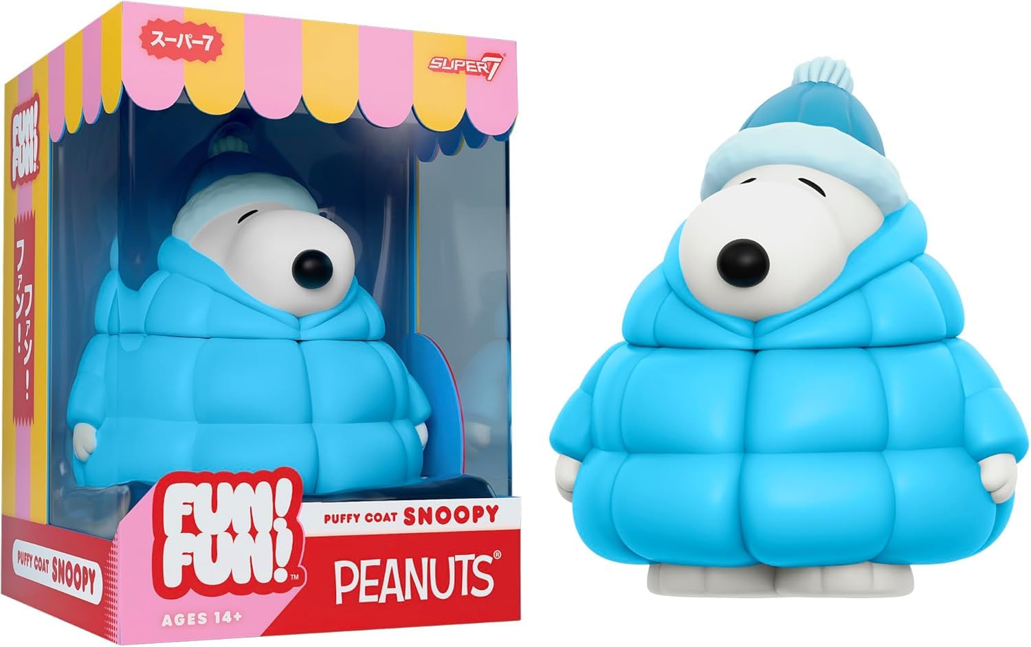 Figura De Acción Super7 Fun! ¡diversión! Abrigo Acolchado Peanuts Snoopy De 5 Pulgadas - Venta Internacional.