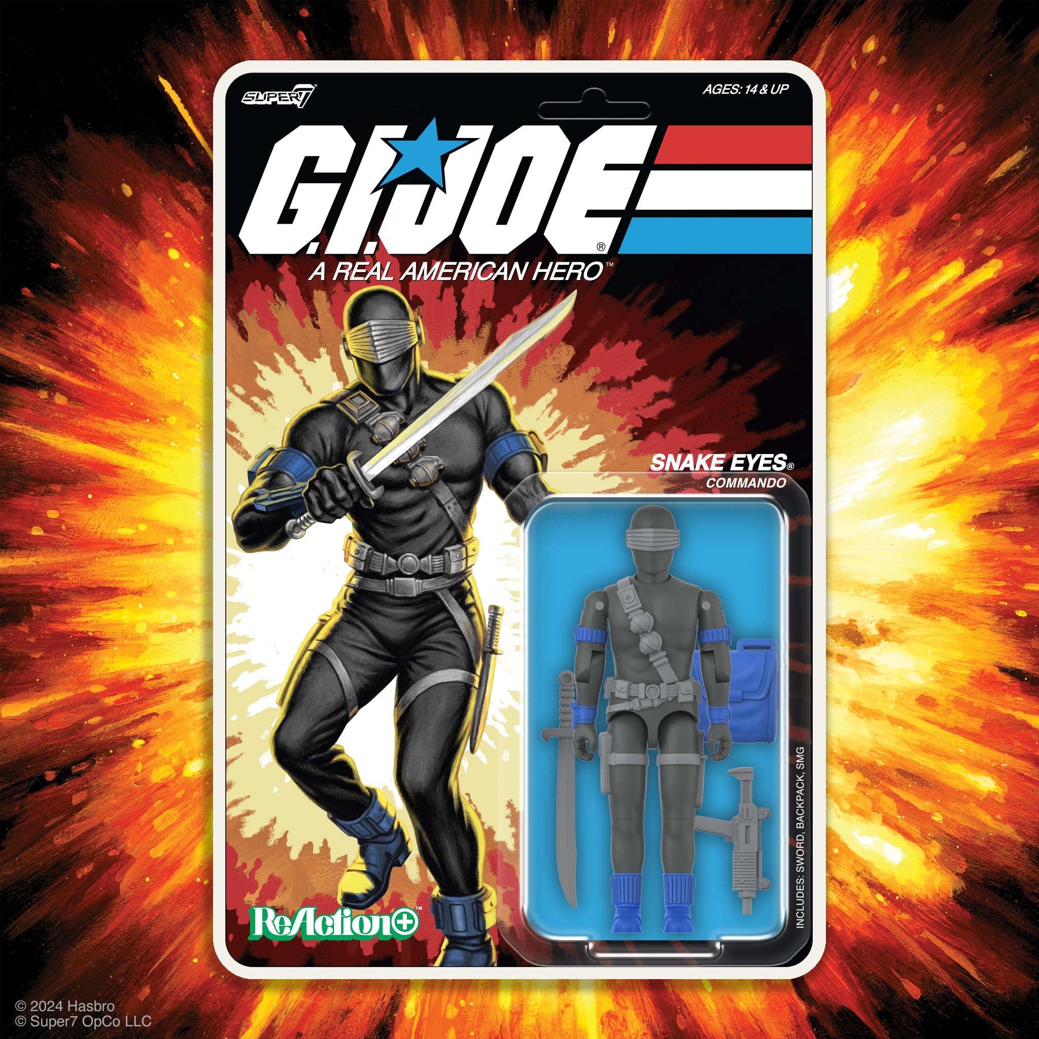 Foto 7 pulgar | Figura De Acción Super7 Reaction+ G.i. Joe Snake Eyes 9,5 Cm - Venta Internacional.