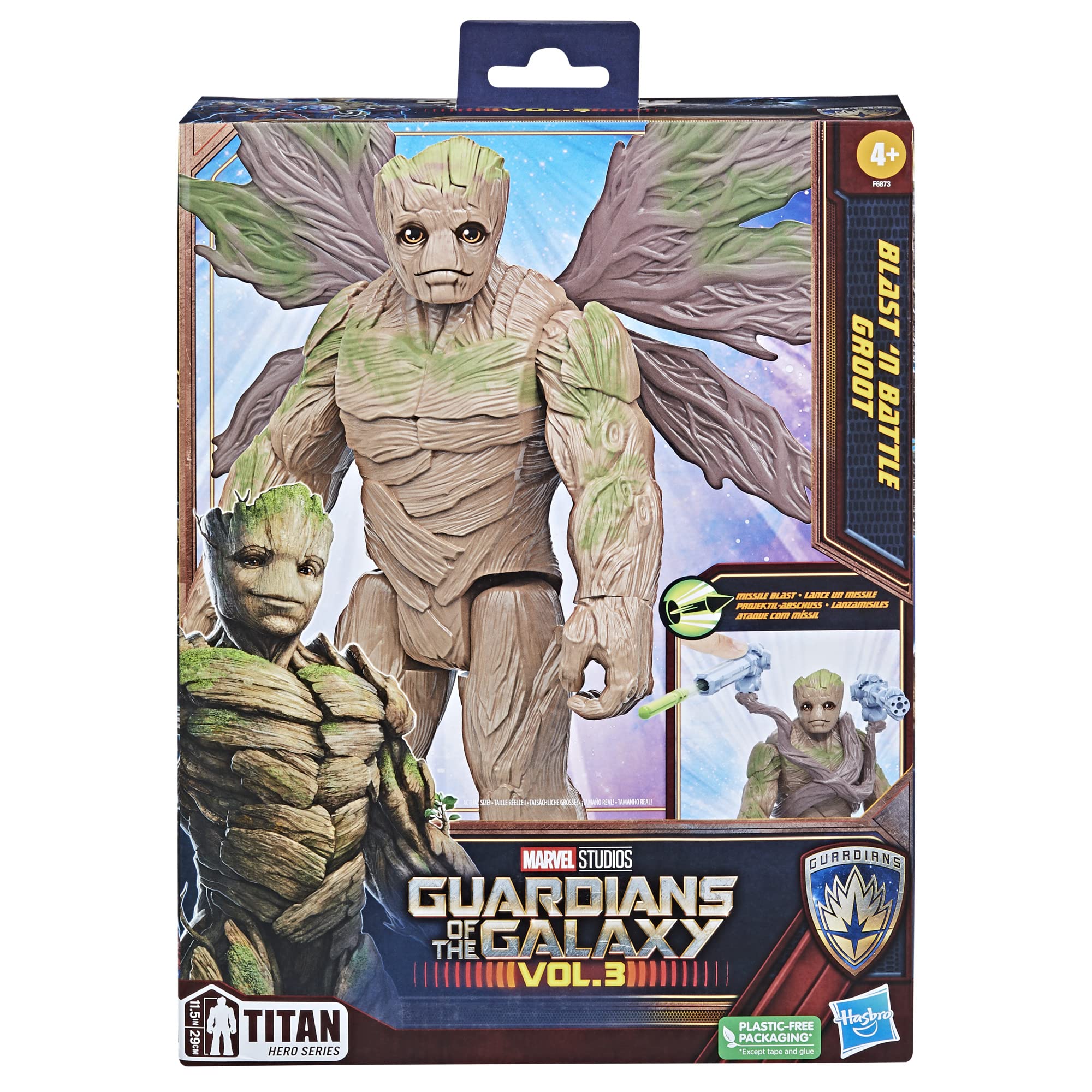 Foto 3 pulgar | Figura De Acción Marvel Titan Hero Series Groot 29 Cm Con Acc - Venta Internacional.