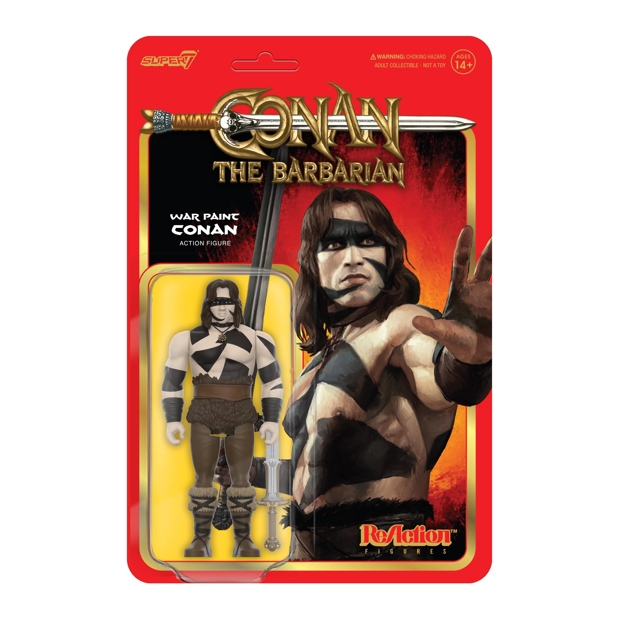 Foto 2 pulgar | Figura De Acción Super7 Conan The Barbarian War Paint, 3.75 Pulgadas - Venta Internacional.