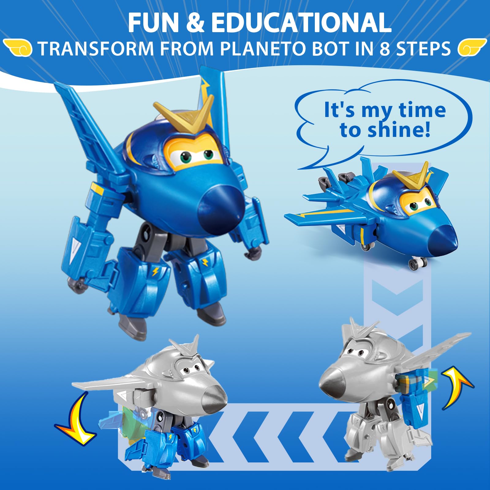 Foto 4 pulgar | Transformable Toys Super Wings Jerome Airplane 2 En 1 - Venta Internacional.