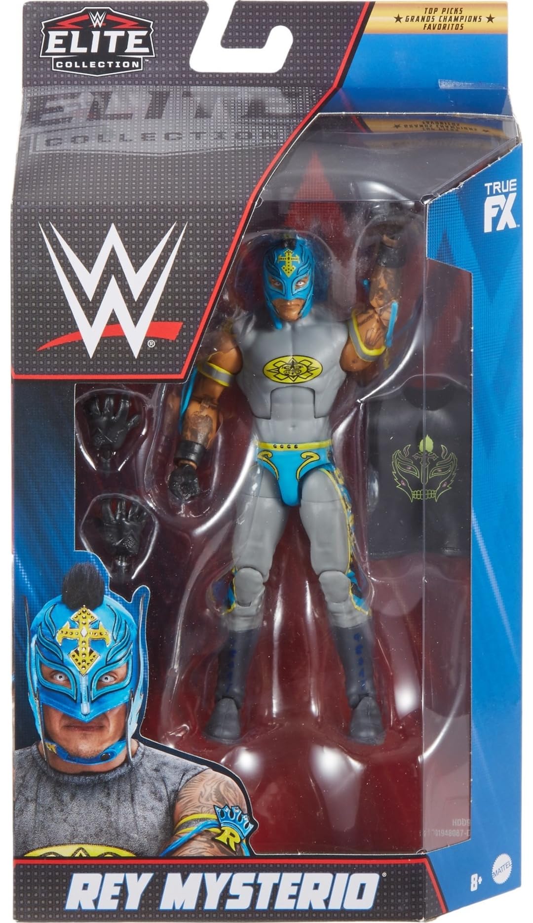 Foto 3 pulgar | Figura De Acción Mattel Wwe Elite Collection Rey Mysterio 15 Cm - Venta Internacional.