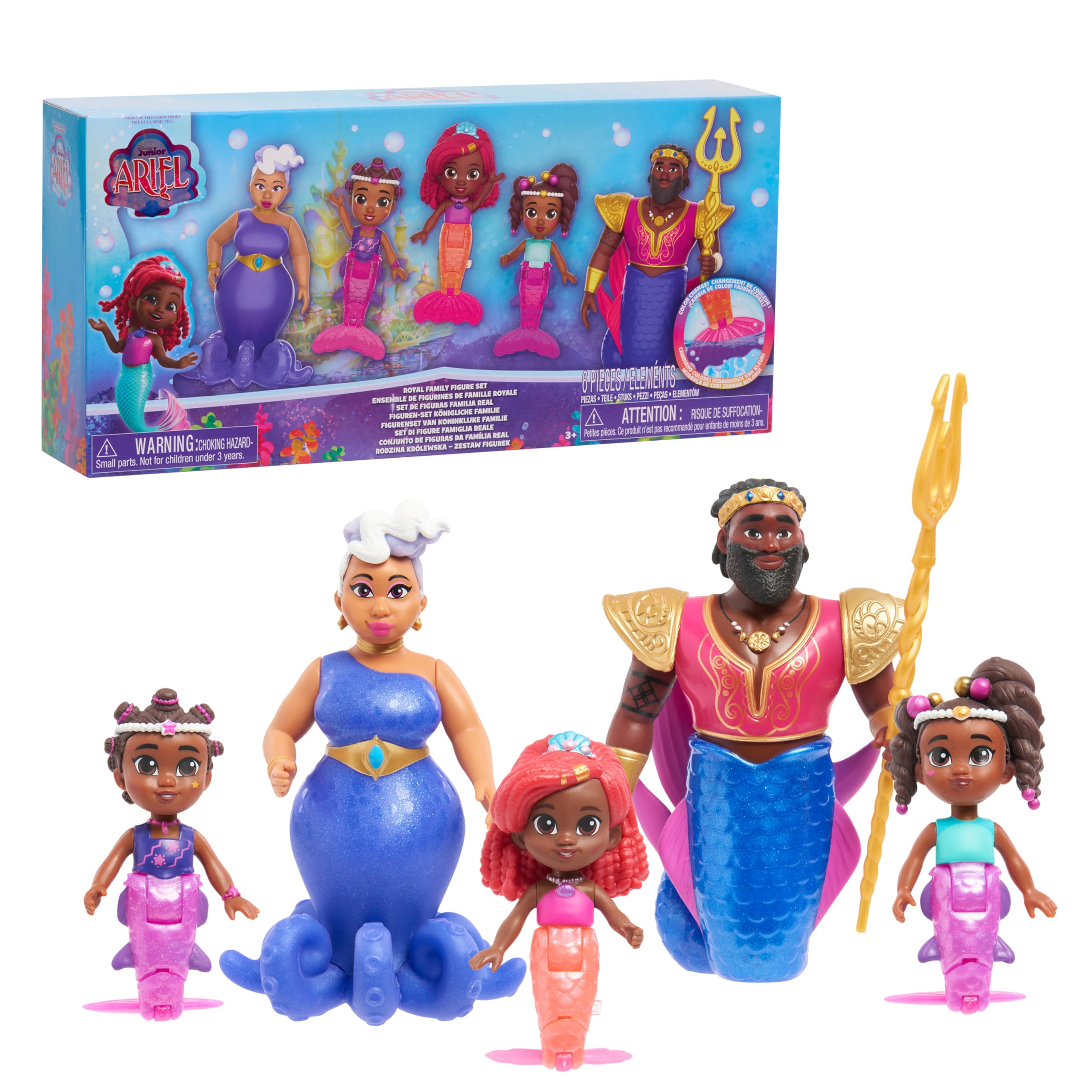Foto 2 pulgar | Set De Figuras De Juguete Just Play Disney Junior Ariel Royal Family - Venta Internacional.