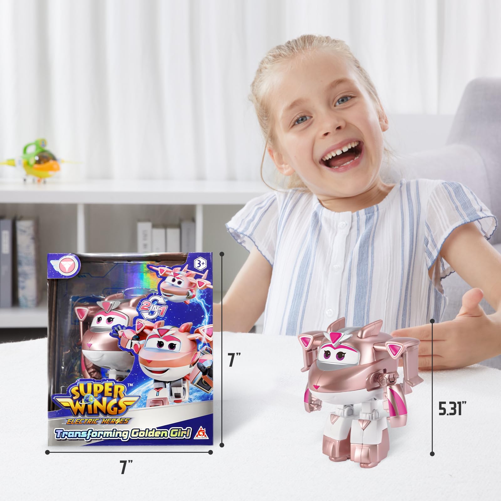 Foto 7 pulgar | Avión Transformable Toys Super Wings Golden Girl De 5 Pulgadas - Venta Internacional.