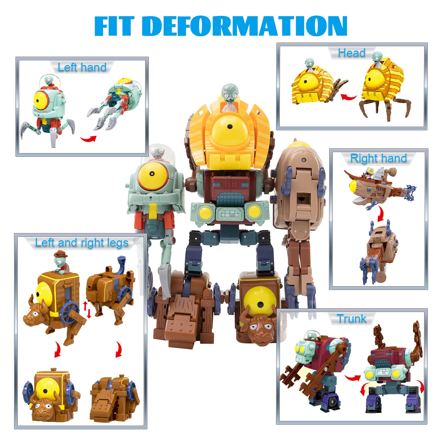 Foto 4 | Set De Figuras De Acción Maikerry Plants Vs.zombies Boss Robot - Venta Internacional.