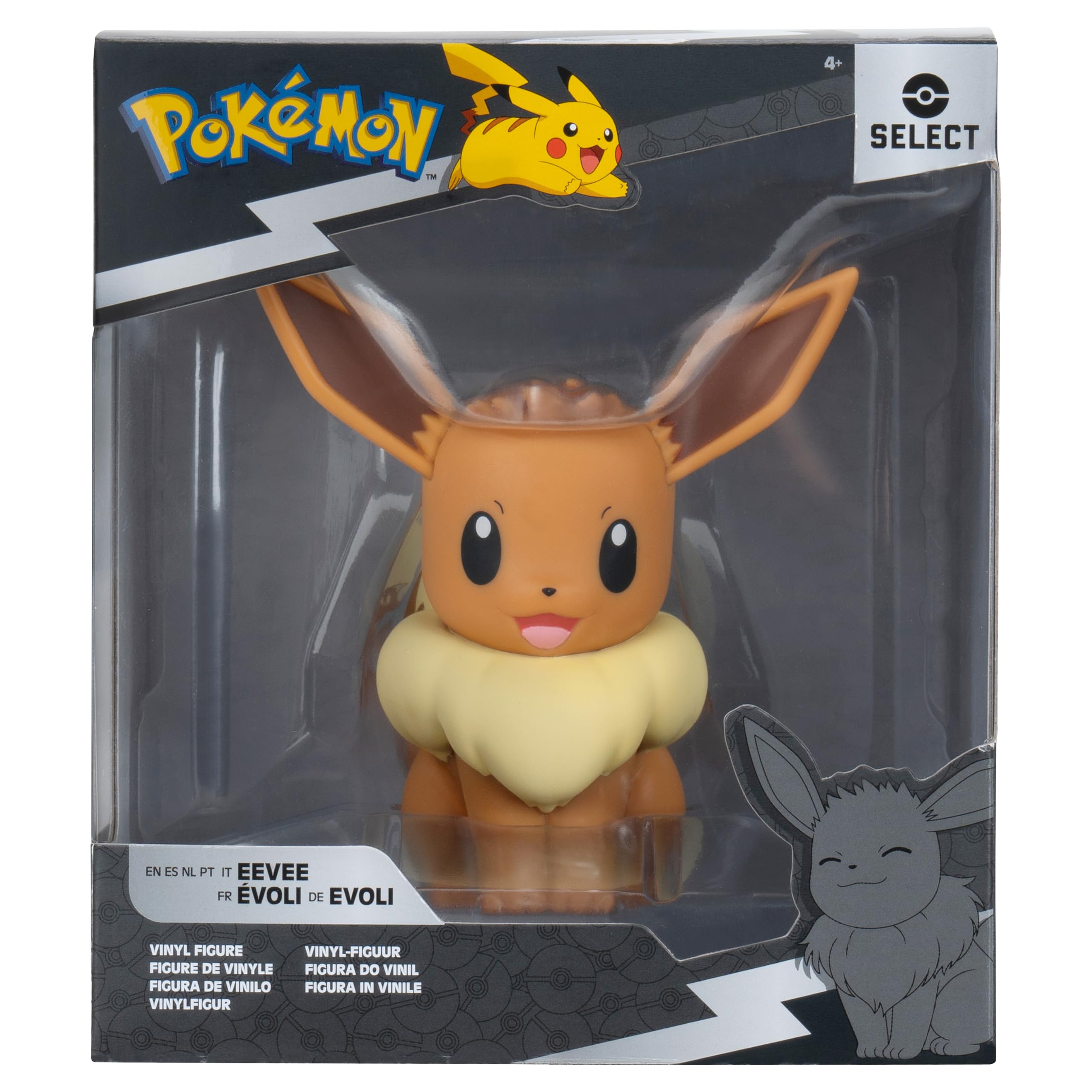 Figura De Vinilo Pokemon Eevee Select De 10 Cm Con Licencia Oficial - Venta Internacional.