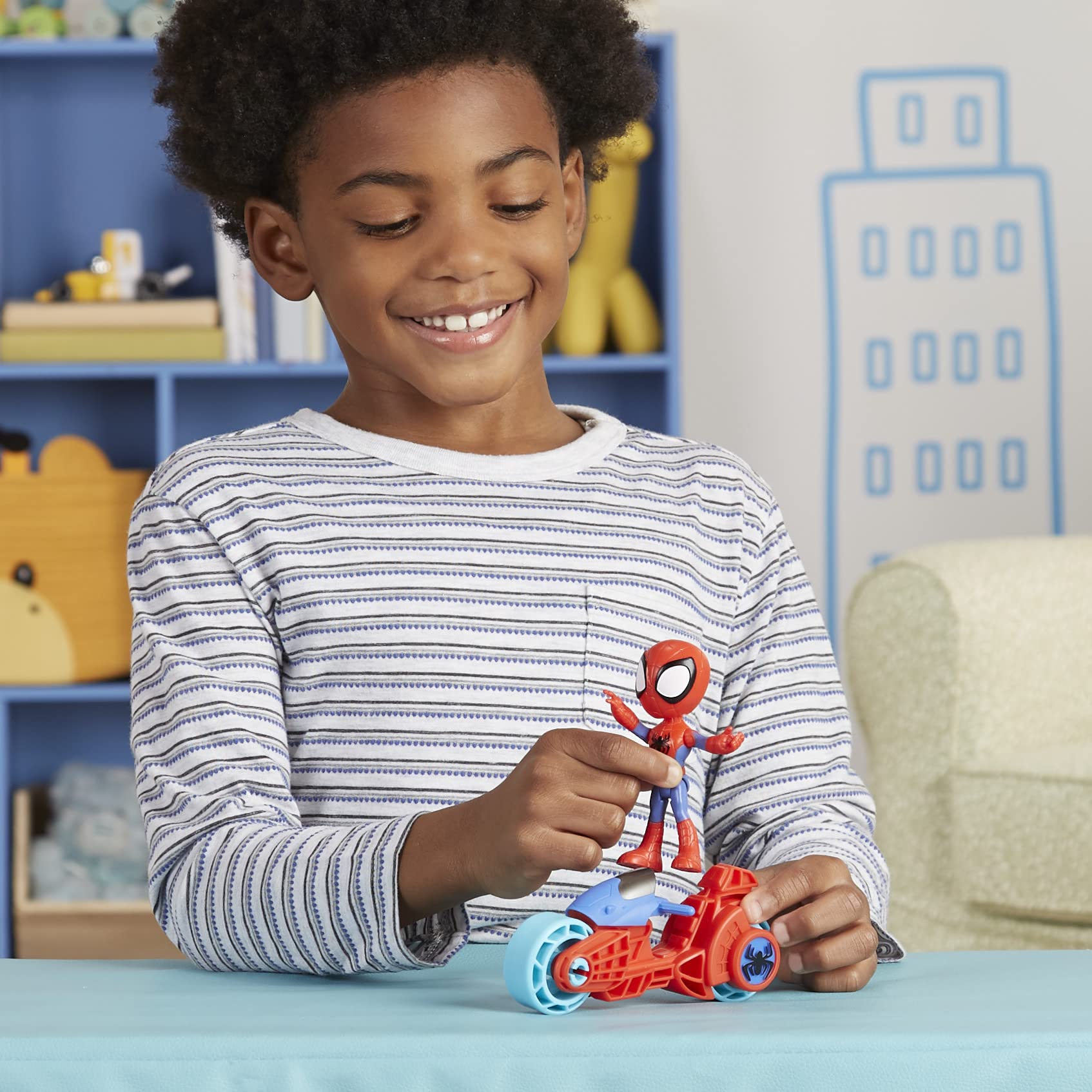 Foto 6 pulgar | Figura De Acción Hasbro Marvel Spidey Con Moto De Más De 3 Años - Venta Internacional.