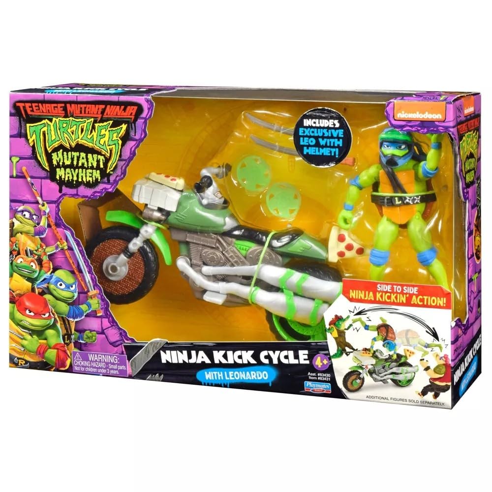 Foto 7 pulgar | Figura De Acción Teenage Mutant Ninja Turtles Leonardo Con Ciclo - Venta Internacional.