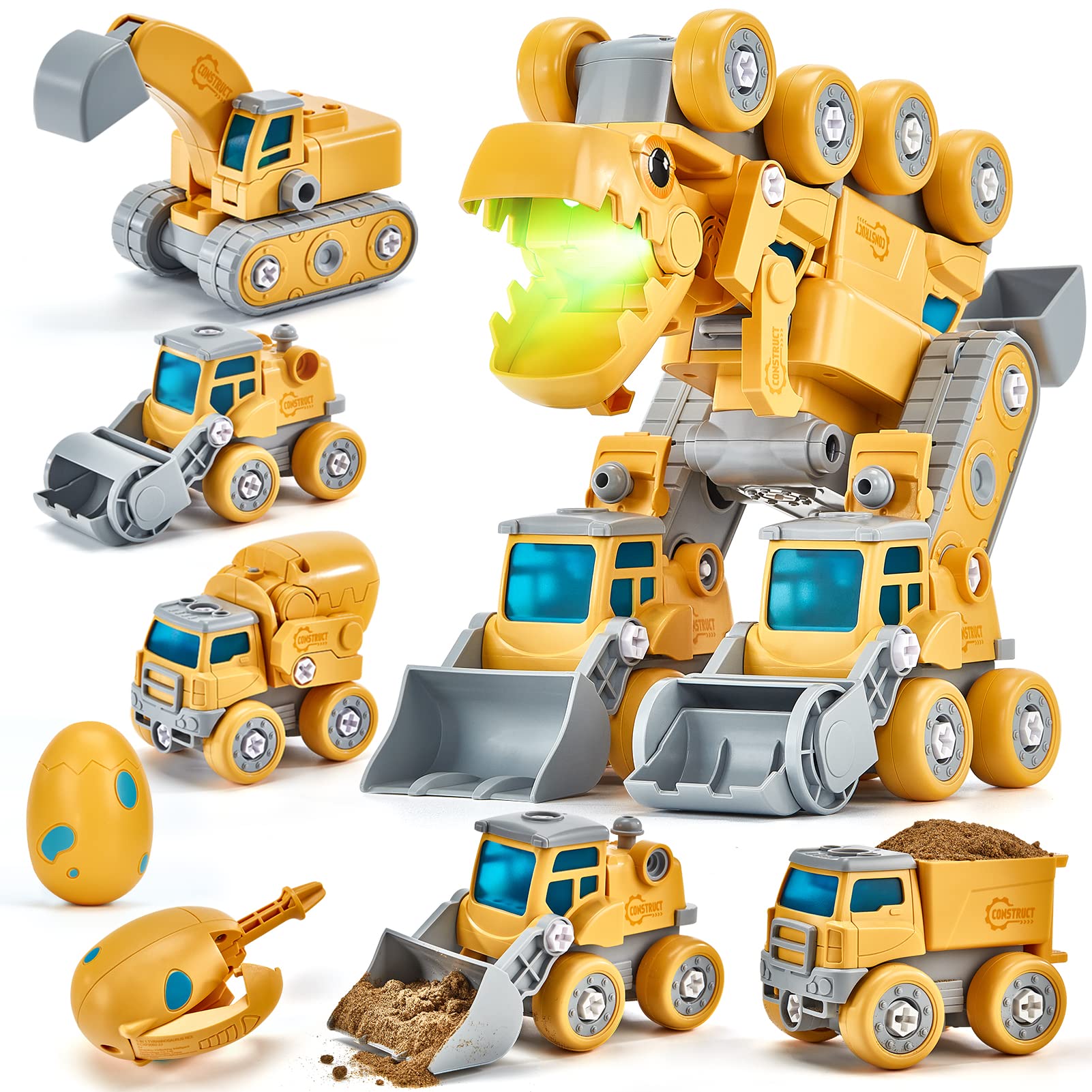 Foto 2 pulgar | Vehículo De Construcción Para Desarmar Dinosaurios, Robot, Juguete Para Niños De Más De 5 Años - Venta Internacional.