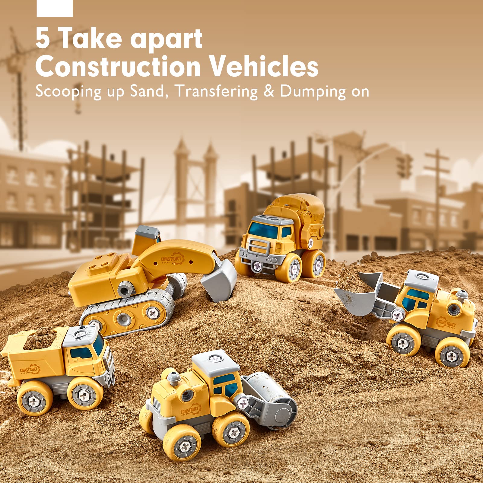 Foto 3 pulgar | Vehículo De Construcción Para Desarmar Dinosaurios, Robot, Juguete Para Niños De Más De 5 Años - Venta Internacional.