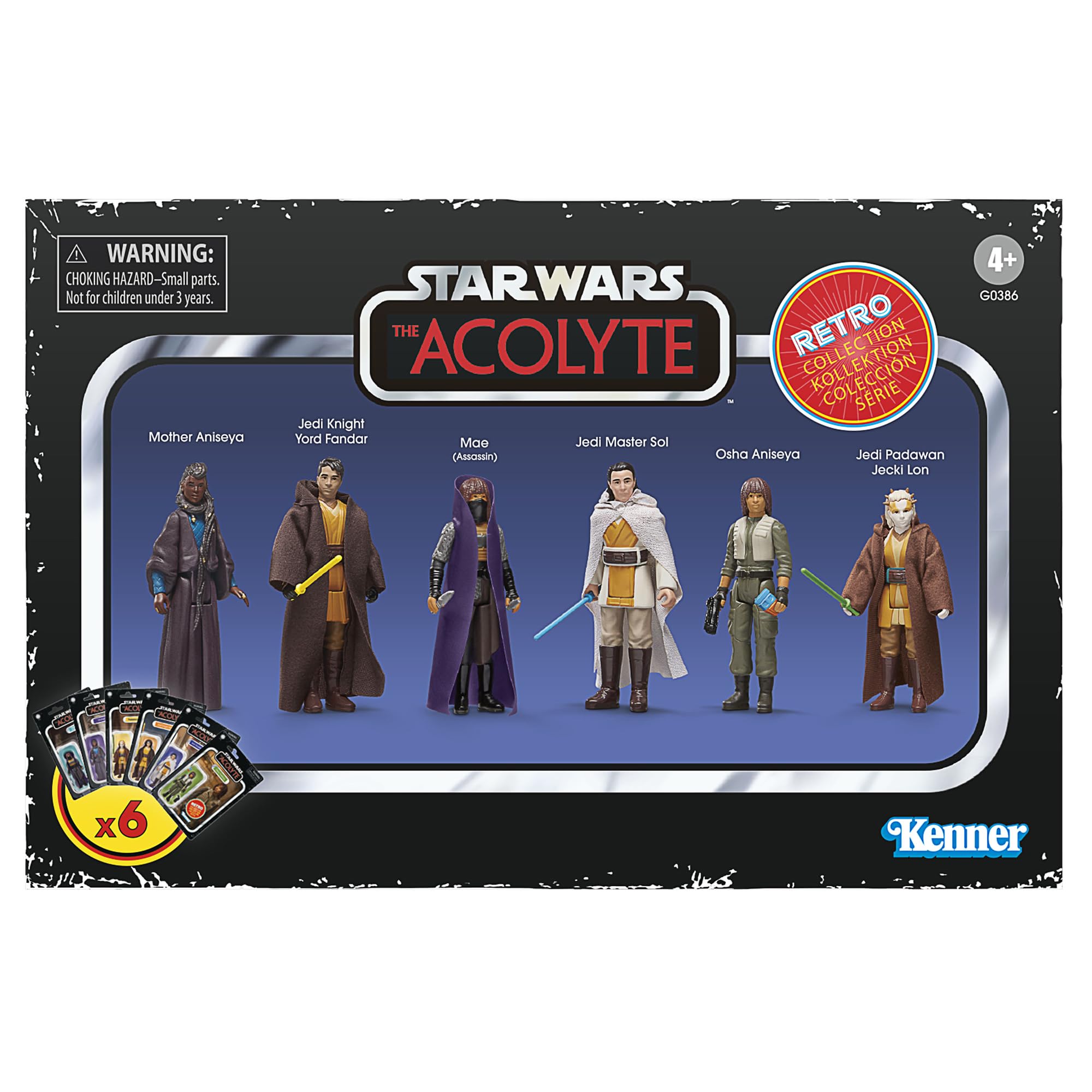 Foto 1 | Figuras de Acción Star Wars Retro Collection The Acolyte 9,5 cm 6 Piezas - Venta Internacional